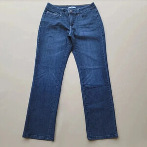 Lee Perfect Fit Just Below The Waist Jeans Women's Blue Pocket Mid Rise Sz 14